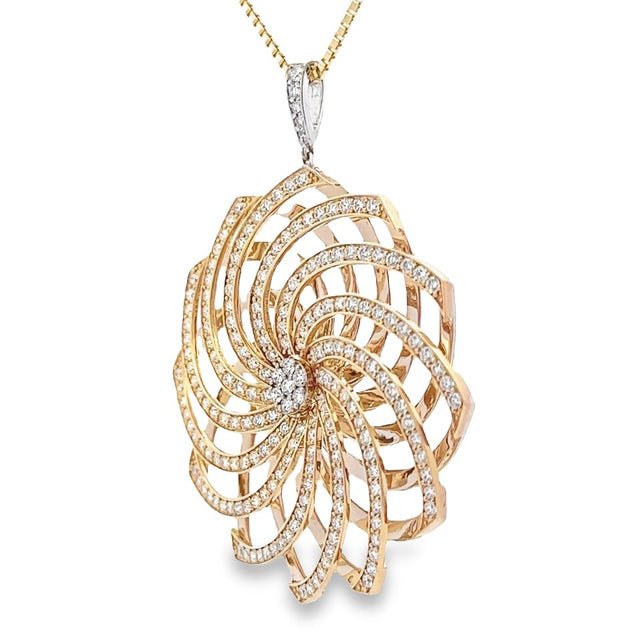 14K Yellow & White Gold Diamond Spiral Necklace – Lustre