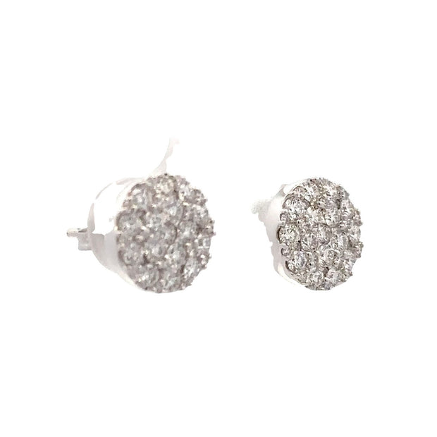 14K White Gold Pavé Diamond Earrings