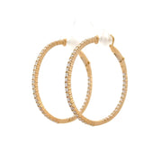 14K Yellow Gold Diamond Hoop Earrings