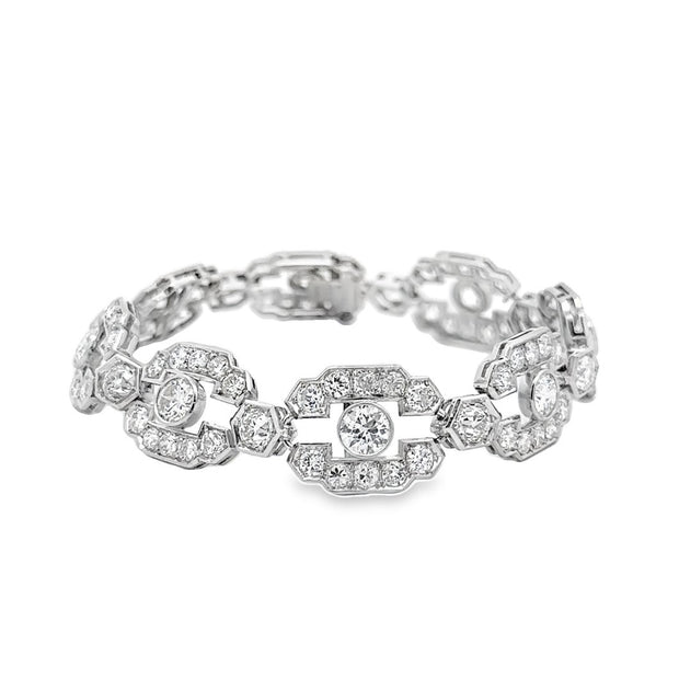 Platinum Antique Old European-Cut Diamond Bracelet