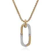 ALOR Cable & Chain Paperclip Pendant Necklace with 14kt Gold & Diamonds