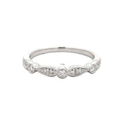 14K White Gold Stackable Diamond Ring