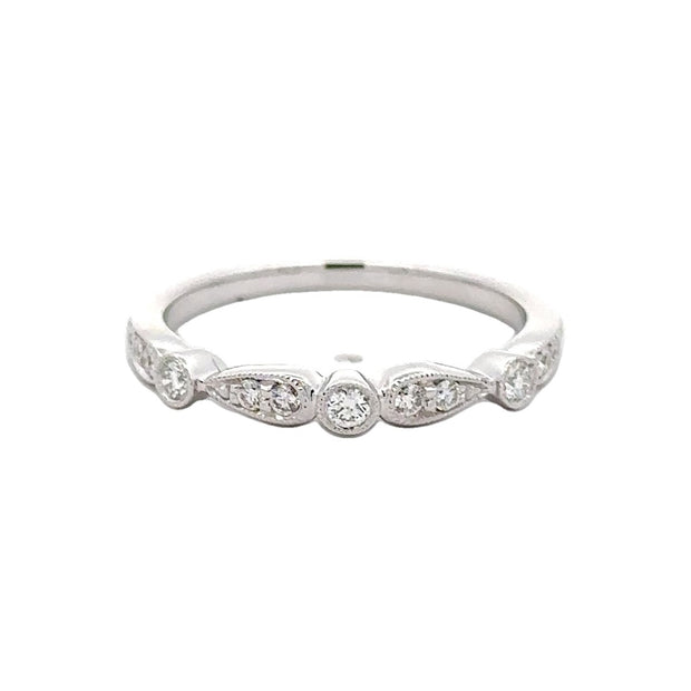 14K White Gold Stackable Diamond Ring