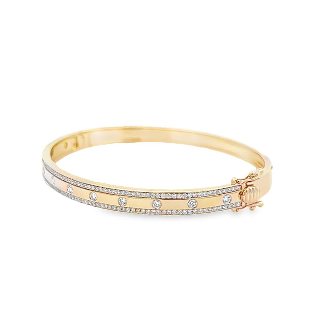 14K Yellow Gold Diamond Bangle Bracelet