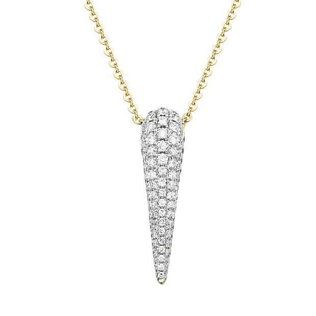 14K Yellow Gold Diamond Spike Necklace
