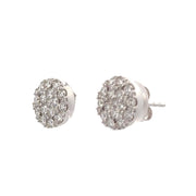 14K White Gold Pavé Diamond Earrings