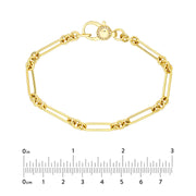 14K Yellow Gold Fancy Link Bracelet w/ Diamond Clasp