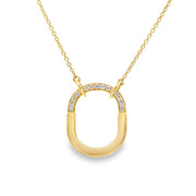 D.M. Kordansky 18K Yellow Gold Lock-Style Diamond Necklace