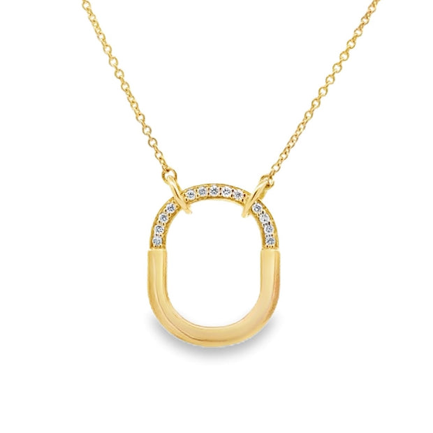 D.M. Kordansky 18K Yellow Gold Lock-Style Diamond Necklace