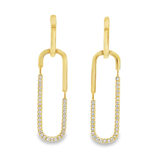 Nava Dee 14K Yellow Gold Diamond Paperclip Earrings