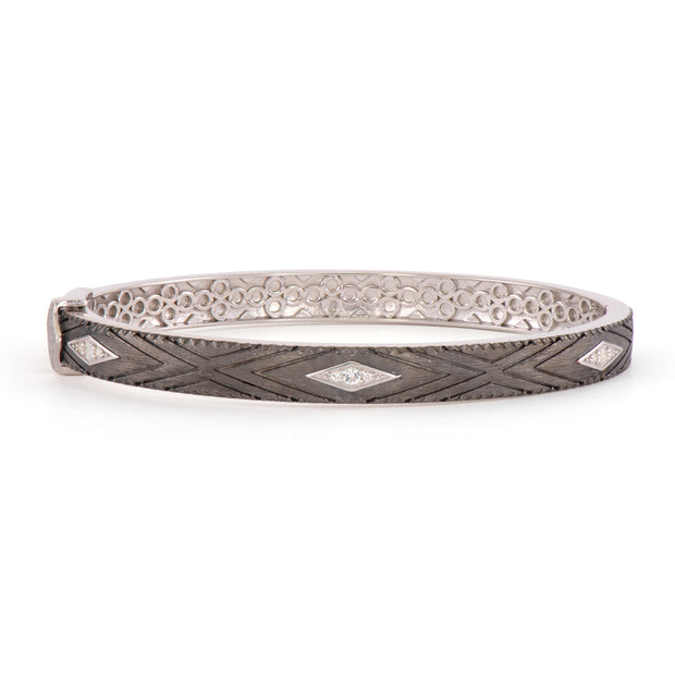 JudeFrances Moroccan Geometric Lined Milgrain Bangle