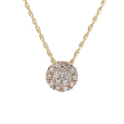 14K Yellow Gold Pavé Diamond Necklace