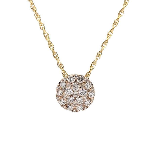 14K Yellow Gold Pavé Diamond Necklace