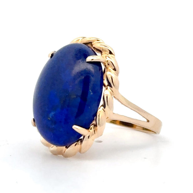 Estate 14K Yellow Gold Lapis Lazuli Ring