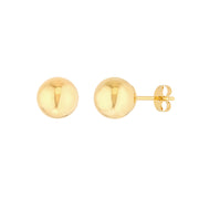 14K Yellow Gold 7mm Polished Ball Stud Earrings