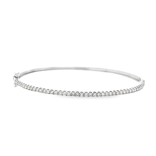 18K White Gold Diamond Bangle Bracelet