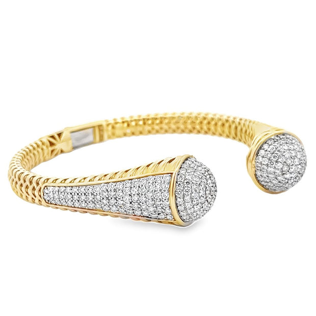 14K Yellow Gold Pavé-Set Diamond Cuff Bracelet