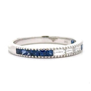 18K White Gold Sapphire & Diamond Stackable Ring