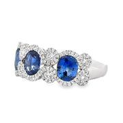 18K White Gold Sapphire & Diamond Ring