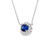 18K White Gold Sapphire & Diamond Necklace