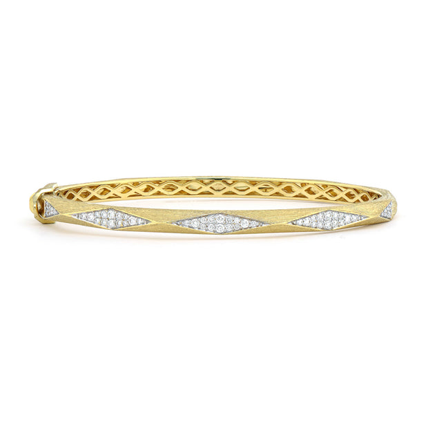 JudeFrances Lisse Raised Pyramid Diamond Pavé Bangle