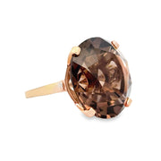 Estate 14K Yellow Gold Large Smoky Quartz Ring