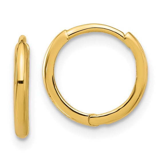 14K Madi K Polished 1.45mm Hinged Huggie Hoop Earrings;