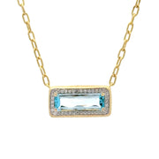 Nava Dee 14K Yellow Gold Blue Topaz & Diamond Necklace