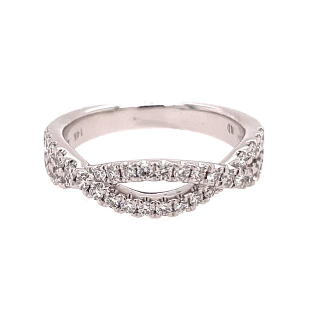 14K White Gold Diamond Infinity Ring