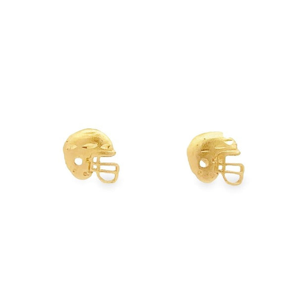 Estate 14K Yellow Gold Football Helmet Earrings