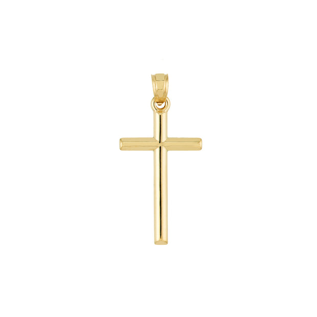 14K Yellow Gold Small Polished Cross Pendant