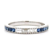 18K White Gold Sapphire & Diamond Stackable Ring