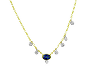 Meira T 14K Yellow & White Gold Dainty Blue Sapphire and Diamond Necklace