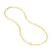 14K Yellow Gold 3.80mm Hollow Paper Clip Chain