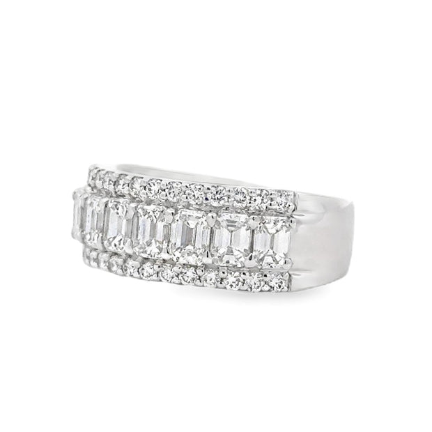 14K White Gold Emerald-Cut Diamond Ring