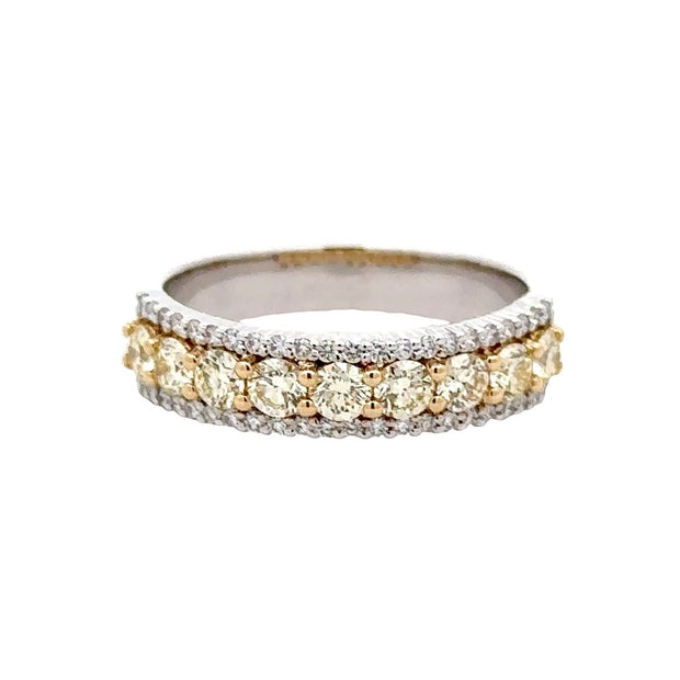 14K White & Yellow Gold Yellow & White Diamond Ring