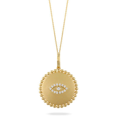 Doves 18K Yellow Gold & Diamond Evil Eye Necklace