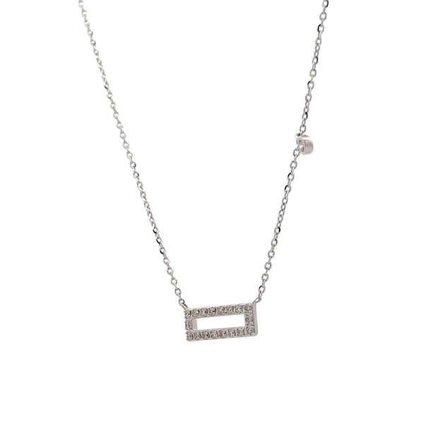 14K White Gold Contemporary Diamond Necklace