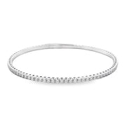 14K White Gold Flexible Diamond Bangle