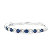 18K White Gold Sapphire & Diamond Stackable Ring