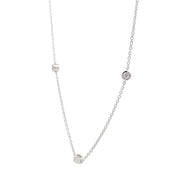 14K White Gold Illusion-Set Diamond-By-The-Yard Necklace