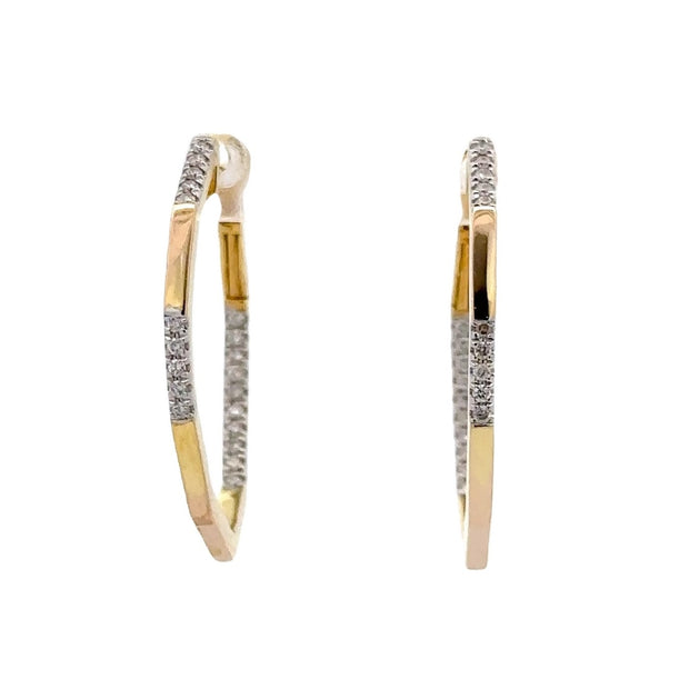 Nava Dee 14K Yellow Gold Geometric Diamond Hoop Earrings