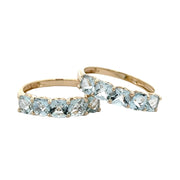 Estate 14K Yellow Gold & Aquamarine Ring Set