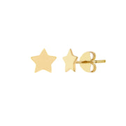 14K Yellow Gold Small Star Stud Earrings