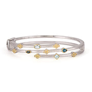 JudeFrances Mixed Metal Staggered Three Row Bracelet