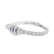 Platinum Antique Diamond & Sapphire Bracelet