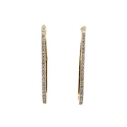 Nava Dee 14K Yellow Gold Oblong Diamond Hoop Earrings