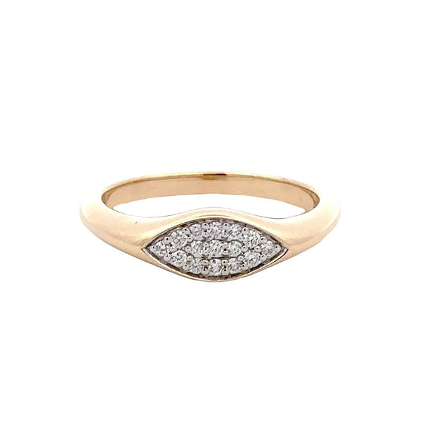 14K Yellow Gold Pavé-Set Diamond Ring