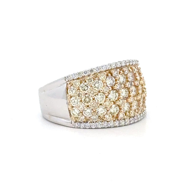 14K White & Yellow Gold Yellow & White Diamond Ring