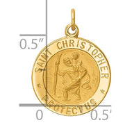 14K Yellow Gold Saint Christopher Medal